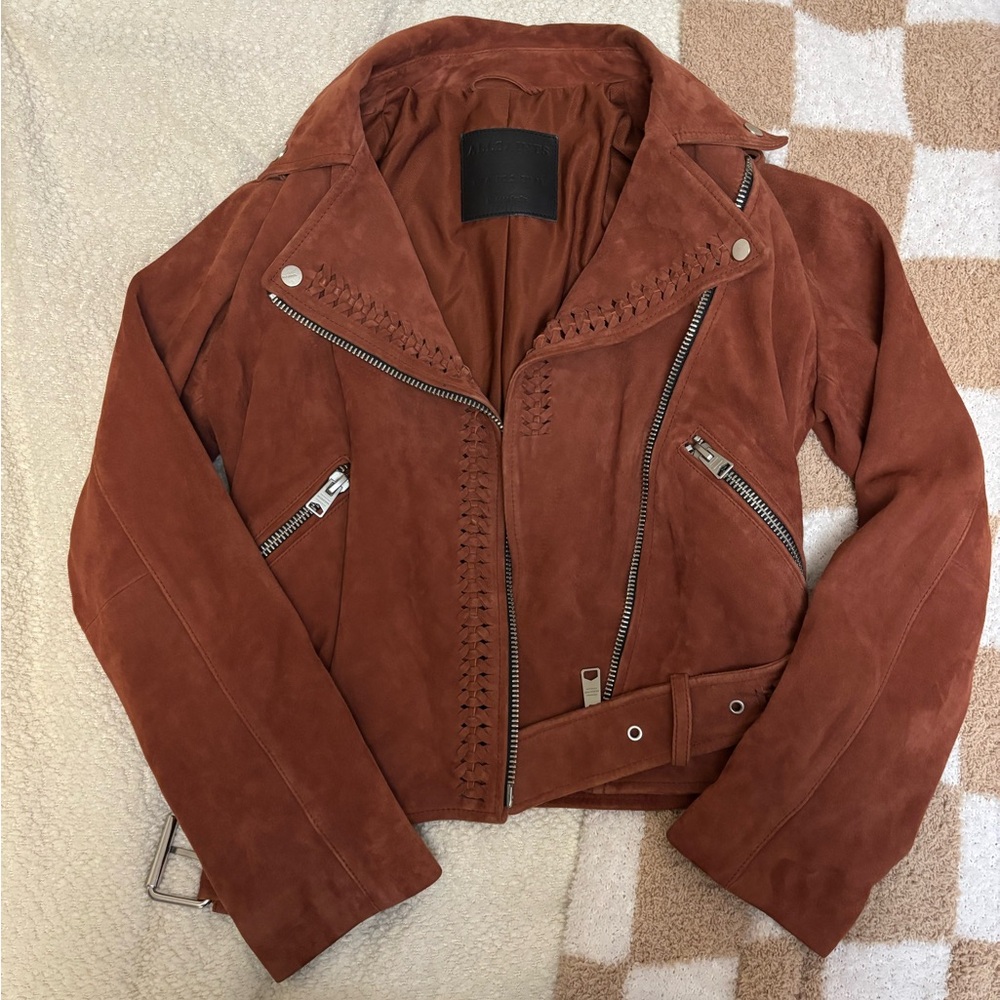 AllSaints Braided Suede Leather
Biker Jacket